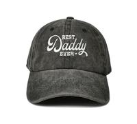 Hepandy Embroidered Baseball Hats for Mom Dad Grandma Grandpa Aunt Nana, Best Daddy Ever (Washed Black), One size