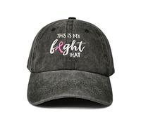 Hepandy Embroidered Baseball Hats, This is My Fight Hat (Washed Black), One Size