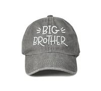 Hepandy Embroidered Big Brother Hats, Big Brother (Washed Grey), One Size