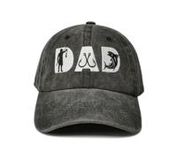 Hepandy Embroidered Fishing Dad Hat for Men, Gift for Father Daddy Papa, Washed Black Embroidery Trucker Hats Baseball Cap, Fishing Dad (Washed Black), One size