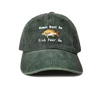 Hepandy Women Want Me Fish Fear Me Embroidered Baseball Caps, Women Want Me Fish Fear Me - Army Green, One Size