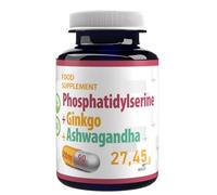 Hepatica Phosphatidylserine + Ginkgo Biloba + Ashwagandha 250mg | 90 Vegan Capsules | High Strength Memory & Stress Support | 3rd Party Lab Tested