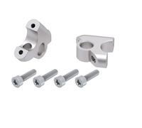 BMW R1200 GSLC 2013-18 Offset Handlebar Risers 30mm High,24mm Back-Silver BY H&B