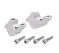 BMW R 1200 R 2015-2018 Offset Handlebar Risers 30mm High,21mm Back-Silver BY H&B