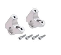 BMW R 1250 RT 2021- Offset Handlebar Risers 30mm High,24mm Back-Silver BY H&B
