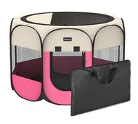 HEPEENG Portable Foldable Pet Playpen and Puppy playpen Pet Tent with Carrying Case Collapsible Travel Bowl Indoor/Outdoor Use with Water Resistant and Removable Shade Cover for Dog/Cat/Rabbit/Pet