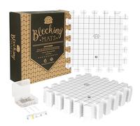 Hephaestus Crafts Blocking Mats for Knitting - Pack of 9 Gray Blocking Boards with Grids for Needlepoint Or Crochet. 150 T-pins