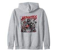 Hephaestus Fire Forge Technites Ton Theon Myth Zip Hoodie