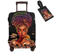 Hepmant Travel Suitcase Protector African American Woman Elastic Protective Washable Luggage Cover With Concealed Zipper Suitable For 18-32 Inch, African American Girl-09-2, L (for 25--28 inch