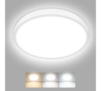 hepside Bathroom Light,3000K/4000K/6500K 3 Color Temperature, Waterproof IP54,Round,Flat,Small,LED Flush Ceiling Light for Bathroom, Kitchen,Bedroom,Hallway,Porch and More