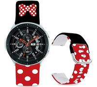 Hepsun 20mm Sport Soft Silicone Straps Compatible with Samsung Galaxy Watch 3 41mm/ Active 2 for Women Men. (Red Bow Tie, 20mm)
