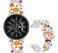 Hepsun 20mm Sport Soft Silicone Straps Compatible with Samsung Galaxy Watch 3 41mm/ Active 2 for Women Men. (Thanksgiving Turkey, 20mm)