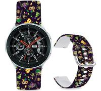 Hepsun 20mm Sport Soft Silicone Straps Compatible with Samsung Galaxy Watch 3 41mm/ Active 2 for Women Men. (Venice Carnival Mask, 20mm)