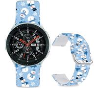 Hepsun 20mm Sport Soft Silicone Straps Compatible with Samsung Galaxy Watch 3 41mm/ Active 2 for Women Men. (Snowman with Hat, 20mm)
