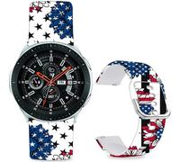 Hepsun 20mm Sport Soft Silicone Straps Compatible with Samsung Galaxy Watch 3 41mm/ Active 2 for Women Men. (Flag Flower, 20mm)
