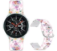 Hepsun 20mm Sport Soft Silicone Straps Compatible with Samsung Galaxy Watch 3 41mm/ Active 2 for Women Men. (Easter Pink Eggs, 20mm)