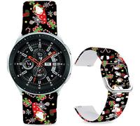 Hepsun 20mm Sport Soft Silicone Straps Compatible with Samsung Galaxy Watch 3 41mm/ Active 2 for Women Men. (Santa's Hat, 20mm)
