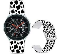 Hepsun 22mm Sport Soft Silicone Straps Compatible with Samsung Galaxy Watch 46mm/Watch 3 45mm/Gear S3 Frontier/Classic for Women Men Teens. (Cow, 22mm)