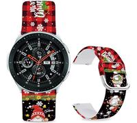 Hepsun 22mm Sport Soft Silicone Straps Compatible with Samsung Galaxy Watch 46mm/Watch 3 45mm/Gear S3 Frontier/Classic for Women Men Teens. (Christmas Hat and Snowflakes, 22mm)