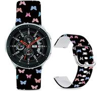 Hepsun 22mm Sport Soft Silicone Straps Compatible with Samsung Galaxy Watch 46mm/Watch 3 45mm/Gear S3 Frontier/Classic for Women Men Teens. (Colorful Butterfly, 22mm)