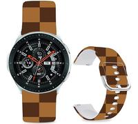 Hepsun 22mm Sport Soft Silicone Straps Compatible with Samsung Galaxy Watch 46mm/Watch 3 45mm/Gear S3 Frontier/Classic for Women Men Teens. (Luxury Brown Checkered, 22mm)