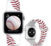 Hepsun Baseball Band Compatible with Apple Watch 38mm 40mm 41mm 42mm(Series10), Soft Silicone Sport Replacement Strap Compatible with iWatch Series 10 9 8 7 6 5 4 3 2 1 SE/SE2 for Men Women.