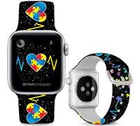 Hepsun Love Wave Line Band Compatible with Apple Watch 42mm (Series 3 2 1) 45mm 46mm 49mm,Soft Silicone Replacement Strap Compatible with iWatch Series 10 9 8 7 6 5 4 3 2 1 Ultra 2 /SE for Men Women.