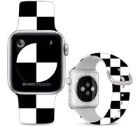 Hepsun Luxury Black and White Checkered Band Compatible with Apple Watch 38mm 40mm 41mm 42mm(Series10),Silicone Sport Replacement Strap Compatible with iWatch Series 10 9 8 7 6 5 4 3 2 1 SE for Women.