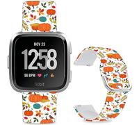 Hepsun Pattern Printed Bands Compatible with Fitbit Versa 2, Soft Silicone Straps Compatible Fitbit Versa Lite/SE for Women Men Teens. (Thanksgiving Corn)