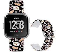 Hepsun Pattern Printed Bands Compatible with Fitbit Versa 2, Soft Silicone Straps Compatible Fitbit Versa Lite/SE for Women Men Teens. (Nurse Cap)