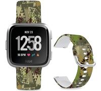 Hepsun Pattern Printed Bands Compatible with Fitbit Versa/2, Soft Silicone Straps Compatible Fitbit Versa Lite/SE for Women Men Teens. (Water Green)