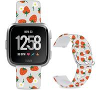 Hepsun Pattern Printed Bands Compatible with Fitbit Versa 2, Soft Silicone Straps Compatible Fitbit Versa Lite/SE for Women Men Teens. (Strawberry)