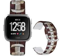 Hepsun Pattern Printed Bands Compatible with Fitbit Versa/2, Soft Silicone Straps Compatible Fitbit Versa Lite/SE for Women Men Teens. (Rugby)