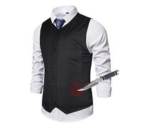 HEPUBAR Stab Protection Vest for Men - Slim Fit V Neck Sleeveless 5 Buttons Police Safety Vest, One Size