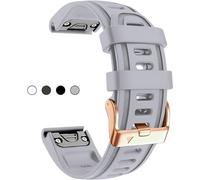HEPUP 20mm Watch Band Replacement for Garmin fenix 5S/5S Plus/6S/7S/Instinct 2S/D2, Quick Fit Soft Silicone Strap with Rose Gold Buckle Breathable Waterproof Wristband Accessory(Powder Gray 5.3"-7.8")