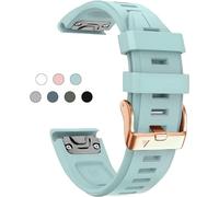 HEPUP 20mm Watch Band Replacement for Garmin fenix 5S/5S Plus/6S/7S/Instinct 2S/D2, Quick Fit Soft Silicone Strap with Rose Gold Buckle Breathable Waterproof Wristband Accessory(Sea Foam 5.3"-8.2")