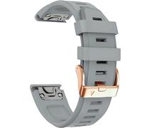 HEPUP 20mm Watch Band Replacement for Garmin fenix 5S/5S Plus/6S/7S/Instinct 2S/D2, Quick Fit Soft Silicone Strap with Rose Gold Buckle Breathable Waterproof Wristband Accessory(Gray 5.3"-8.2")