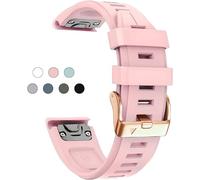 HEPUP 20mm Watch Band Replacement for Garmin fenix 5S/5S Plus/6S/7S/Instinct 2S/D2, Quick Fit Soft Silicone Strap with Rose Gold Buckle Breathable Waterproof Wristband Accessory(Nice Pink 5.3"-8.2")