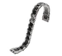 HEPUP Fashion swatch watchband for YGS716 YAS100 YLS141 watch stainless steel Contain ceramic 17mm (Color : Svart, Size : 17mm)