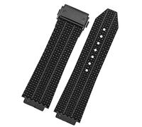 HEPUP Watch Band For HUBLOT BIG BANG Silicone 25 * 19mm Waterproof Men Watch Strap Chain Watch Accessories Rubber Watch Bracelet (Color : Particlesblackblack, Size : 25-19mm)