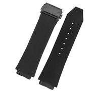 HEPUP Watch Band For HUBLOT BIG BANG Silicone 25 * 19mm Waterproof Men Watch Strap Chain Watch Accessories Rubber Watch Bracelet (Color : Striped blackblack, Size : 25-19mm)