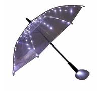 HEPYLAIFU clear umbrella LED Luminous Transparent Umbrellas with Flashlight Torch, party birthday (Color : W, Size : 23)