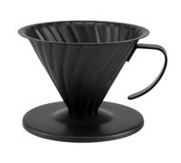 Hepzest Premium Pour Over Coffee Dripper Stainless Steel 304 Stainless Steel Hand Brewed Coffee Filter Cup Ideal for Home, Cafe, Restaurants - Coffee Enthusiast's Favourite (Black)