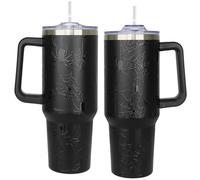 Heqianco 40oz Halloween Tumbler with Handle, Spider Coffee Cups with Lid and Straw, Stainless Steel Insulated Travel Mug, Halloween gifts for women & men