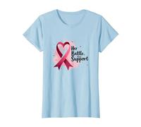 Her Battle, Our Support - Breast Cancer Awareness T-Shirt, Women, Baby Blue, 3XL