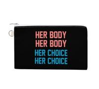 Her Body Her Choice Cute Zero Wallet for Women Men Lightweight Coin Pouch with Zippered