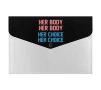 Her Body Her Choice Printed File Folders with Fasteners Accordion File Organizer for Home Office Documents Contract