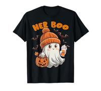 Her Boo His Boo Funny Ghost Matching Couples Halloween 2025 T-Shirt