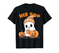 Her Boo His Boo Funny Ghost Matching Couples Halloween 2025 T-Shirt
