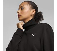 Her Cotton Sweatshirt with High Neck Black